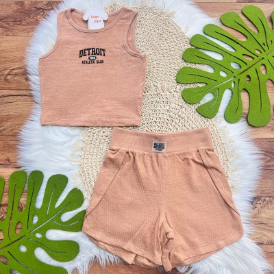 Conj. Regata Detroid e Short - Marrom